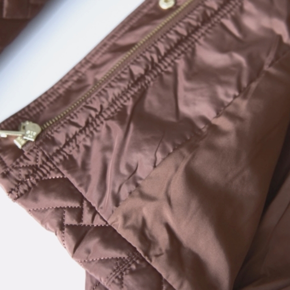 Preston & York Brown Hooded  Quilted Jacket Coat Size S ~New~ - Picture 9 of 9